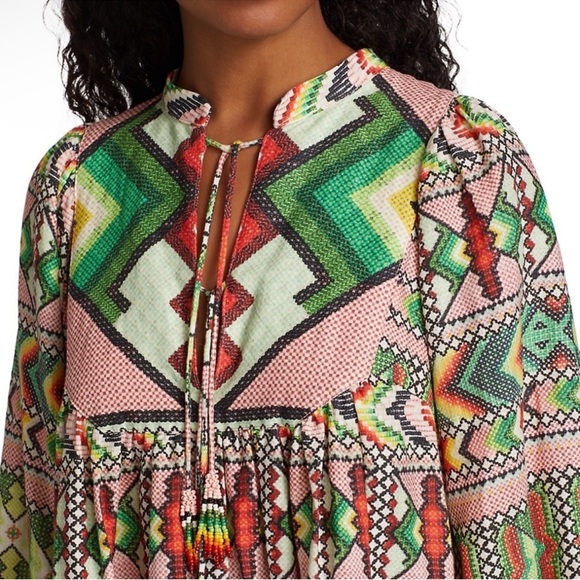 Farm Rio Amulet long sleeve beaded tassel dress - Small - Picture 3 of 12